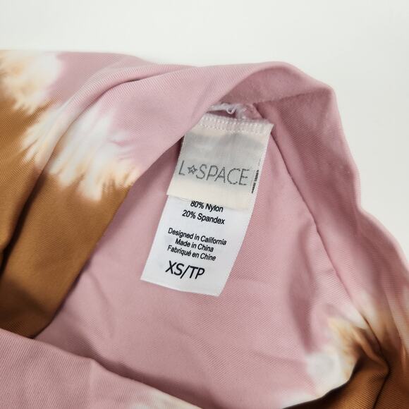 L*Space Frenchi Bikini Bottom in Tie Dye Brown Pink Size XS - Picture 3 of 3